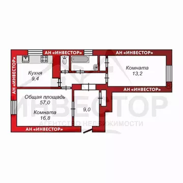 2-к кв. Челябинская область, Челябинск Калининградская ул., 22 (57.0 ...