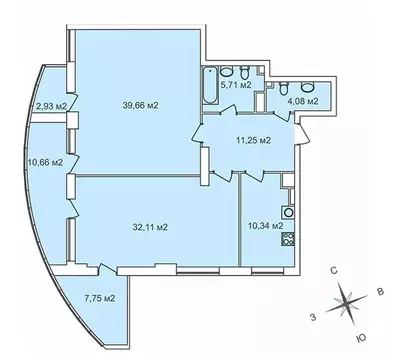 2-к кв. Нижегородская область, Нижний Новгород Сенная пл., 1 (112.35 ...