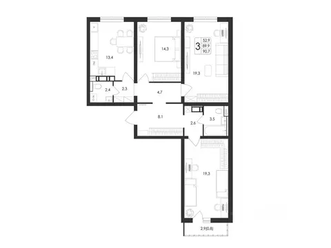 3-к кв. Воронежская область, Воронеж Первое Мая мкр, Май жилой ...
