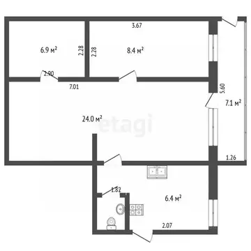 2-к кв. Крым, Ялта ул. Свердлова, 10 (54.0 м)