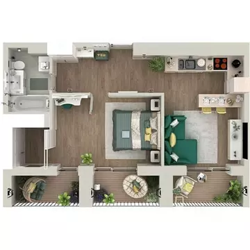 1-к кв. Тюменская область, Тюмень Комарово Парк жилрайон,  (58.43 м)