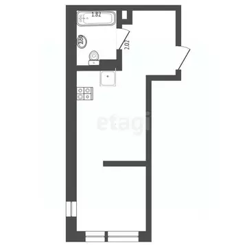 Студия Тюменская область, Тюмень ул. Алматинская, 4 (37.5 м)