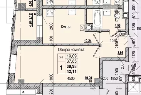 1-к кв. Саха (Якутия), Якутск ул. Чкалова, 47 (39.98 м)