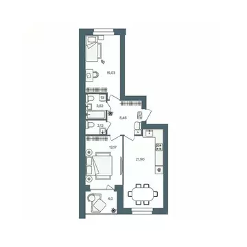 2-к кв. Ярославская область, Ярославль пос. Павловский, Волга-Лайф ...