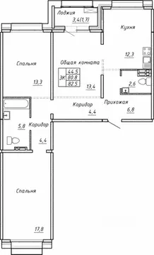 3-к кв. Новосибирская область, Новосибирск Гренландия жилой комплекс ...