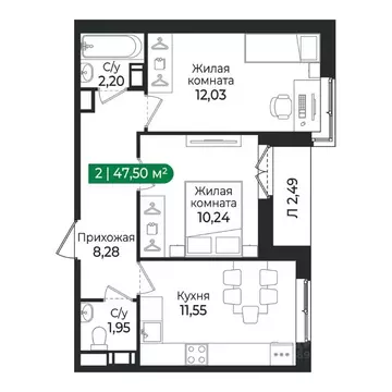 2-к кв. Ленинградская область, Сертолово Всеволожский район, Сертолово ...