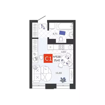 Студия Тульская область, Тула Мясново мкр, Желания жилой комплекс ...