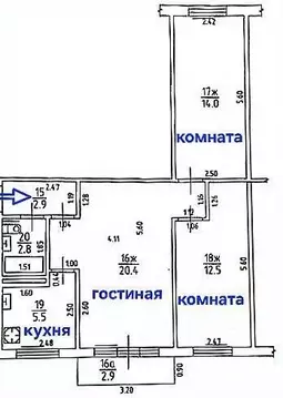 3-к кв. Калининградская область, Калининград Московский просп., 136 ...
