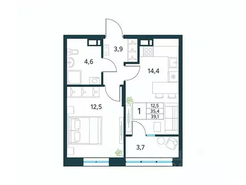 1-к кв. Забайкальский край, Чита Хороший мкр, 16 (39.1 м)