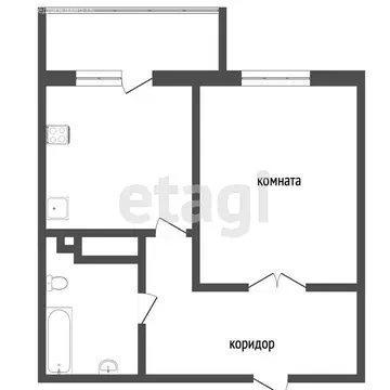1-комнатная квартира: Тобольск, 15-й микрорайон, 29 (38.6 м)