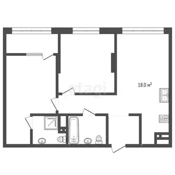 2-комнатная квартира: Тюмень, улица 50 лет Октября, 57Бк2 (58 м)
