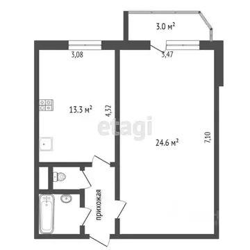 1-к кв. Тюменская область, Тюмень Севастопольская ул., 4 (50.0 м)