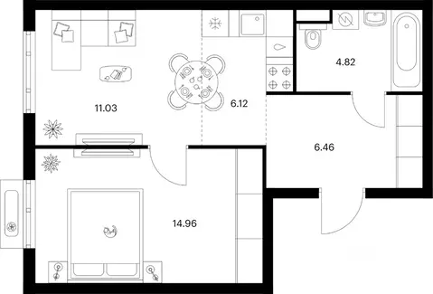 1-к кв. Ленинградская область, Ломоносовский район, Аннинское ...