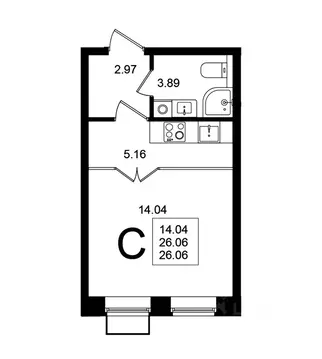 Студия Московская область, Химки Клязьма-Старбеево мкр, Мишино кв-л,  ...