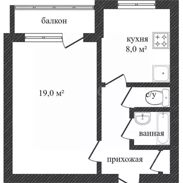 1-к кв. Воронежская область, Воронеж ул. 9 Января, 233А (37.9 м)