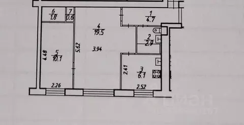 2-к кв. Карелия, Петрозаводск ул. Маршала Мерецкова, 9 (45.7 м)