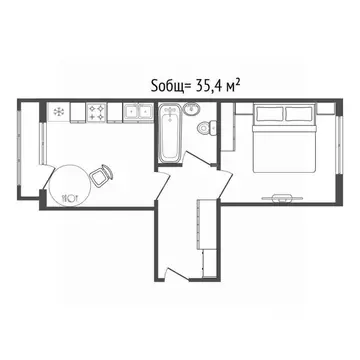 1-к кв. Брянская область, Брянск ул. Имени О.Н. Строкина, 3 (35.4 м)