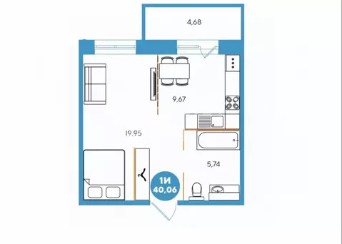 1-к кв. Иркутская область, Иркутск Гравийная ул., 22/3 (40.6 м)