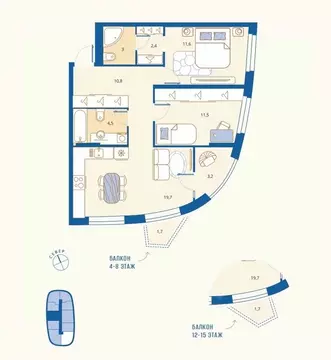 2-к кв. Пензенская область, Пенза Арбеково жилрайон, Дальнее Арбеково ...