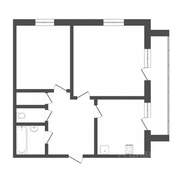 2-к кв. Тюменская область, Тюмень ул. Пермякова, 48 (48.1 м)