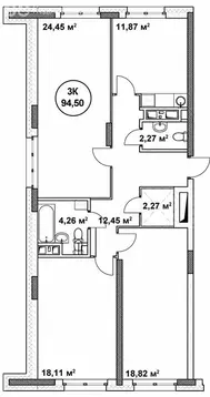 3-комнатная квартира: Нижний Новгород, Нижегородский район (94.5 м)
