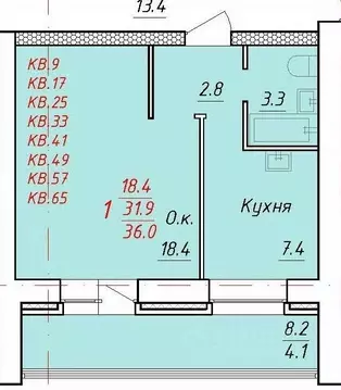 1-к кв. Алтайский край, Новоалтайск ул. 9 Января, 21 (36.0 м)