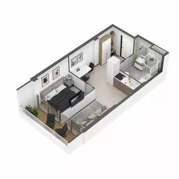 1-комнатная квартира: Кацивели, жилой комплекс Крымский квартал (37.1 ...