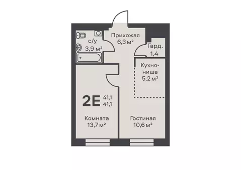 2-к кв. Пермский край, Пермь ул. Подводников (41.1 м)