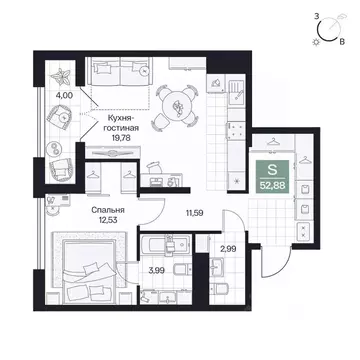 1-к кв. Волгоградская область, Волгоград просп. Имени В.И. Ленина, 59Г ...