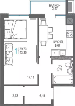 1-к кв. Крым, Симферопольский район, Гвардейское пгт, Республика жилой ...