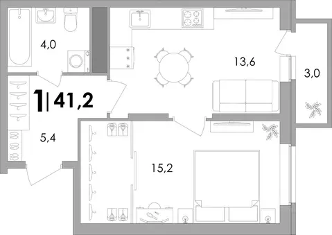 1-к кв. Тверская область, Калининский муниципальный округ, д. Батино ...