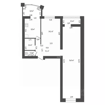 3-к кв. Башкортостан, Уфа Колгуевский мкр, ул. Габдуллы Амантая, 6/1 ...