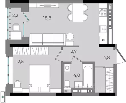 1-к кв. Удмуртия, Ижевск Северо-Западный жилрайон, 2-й мкр, Новый ...