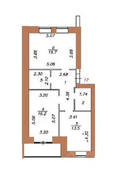 2-к кв. Вологодская область, Вологда ул. Карла Маркса, 19 (67.6 м)