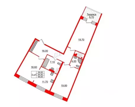 2-к кв. Санкт-Петербург Петровский просп., 28к1 (96.61 м)