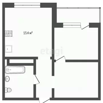 1-к кв. Тюменская область, Тюменский муниципальный округ, д. Патрушева ...