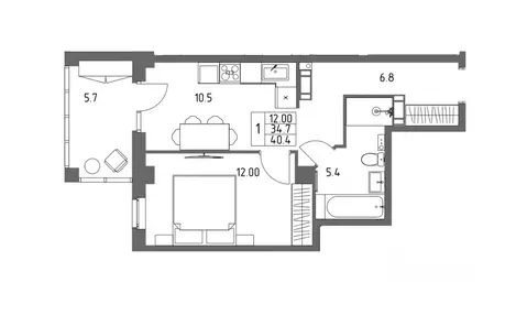 1-к кв. Волгоградская область, Волгоград ул. Имени Ивана Морозова, 4 ...