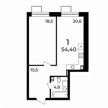 1-к кв. Нижегородская область, Нижний Новгород ул. Воровского, 8 (54.1 ...