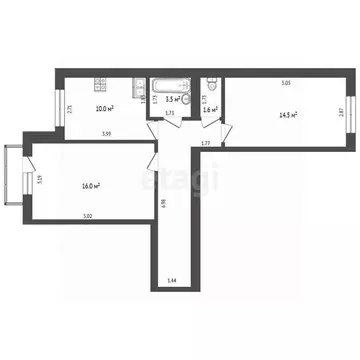 2-к кв. Калужская область, Калуга ул. Георгия Амелина, 10 (57.0 м)
