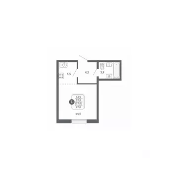 1-к кв. Кировская область, Киров ул. Потребкооперации, 34к1 (27.8 м)