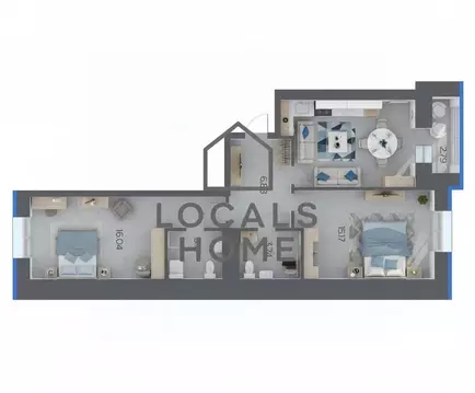 2-к кв. Рязанская область, Рязанский муниципальный округ, с. Дядьково ...