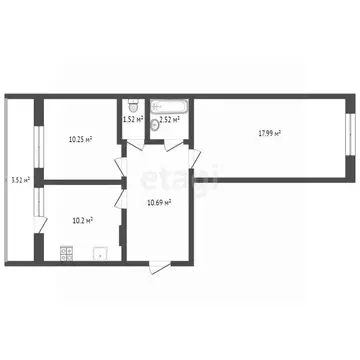 2-к кв. Вологодская область, Череповец ул. Монтклер, 10к1 (53.2 м)