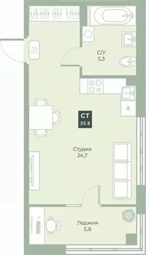 Студия Курганская область, Курган Заозерный жилрайон, 6А мкр, ул. ...