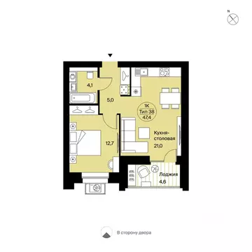 1-к кв. Коми, Сыктывкар Интернациональная ул., 200 (47.4 м)