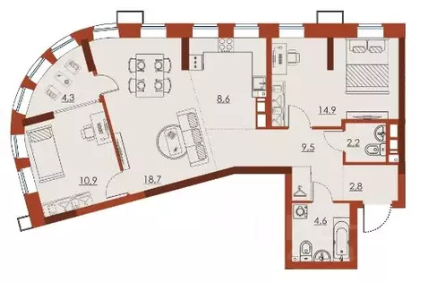 3-к кв. Нижегородская область, Нижний Новгород Ленгородок мкр, Первый ...