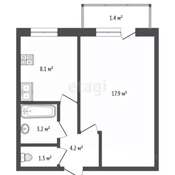 1-к кв. Воронежская область, Борисоглебск Северный мкр, 45 (36.0 м)