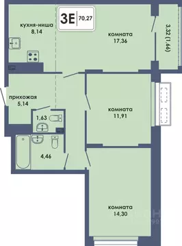3-к кв. Пермский край, Пермь Камская Долина мкр, Аксиома жилой ...