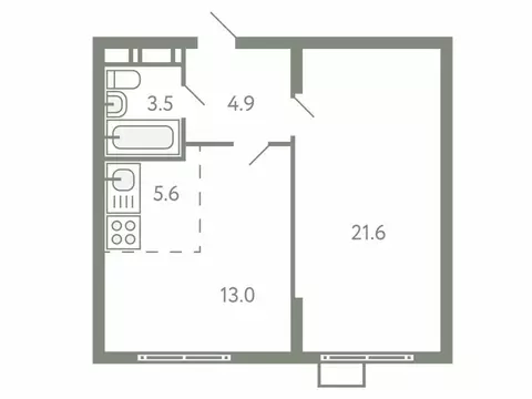 2-комнатная квартира: посёлок городского типа Молоково, жилой комплекс ...