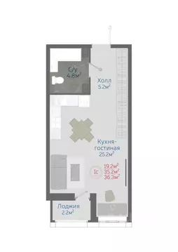 1-к кв. Воронежская область, Новоусманский район, пос. Отрадное ул. ...