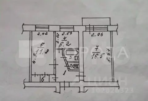 2-к кв. Томская область, Томск Киевская ул., 86Б (42.1 м)